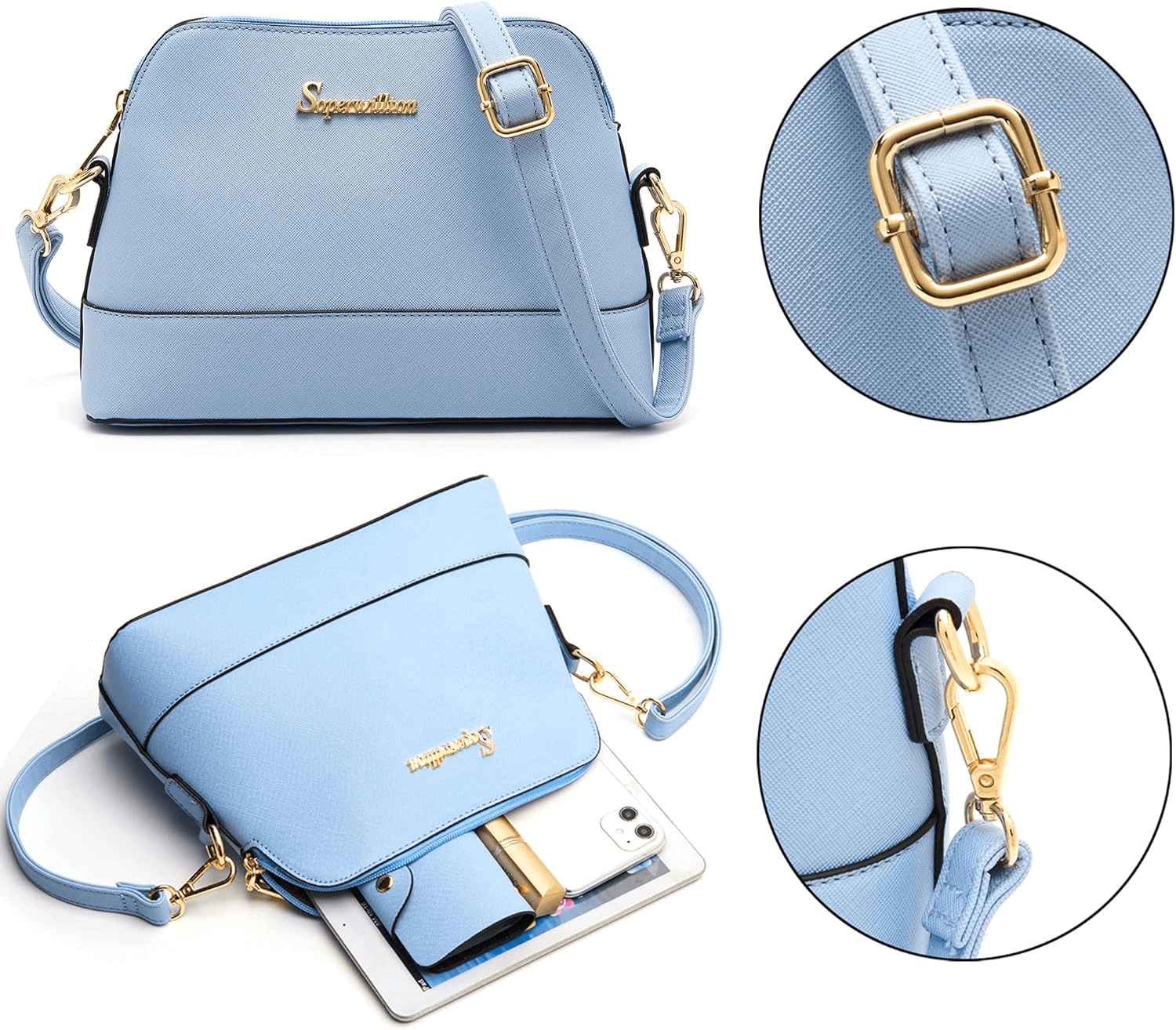 Women 5-Piece Purse Set With Tote And Wallet | Designer-Style Purse Set