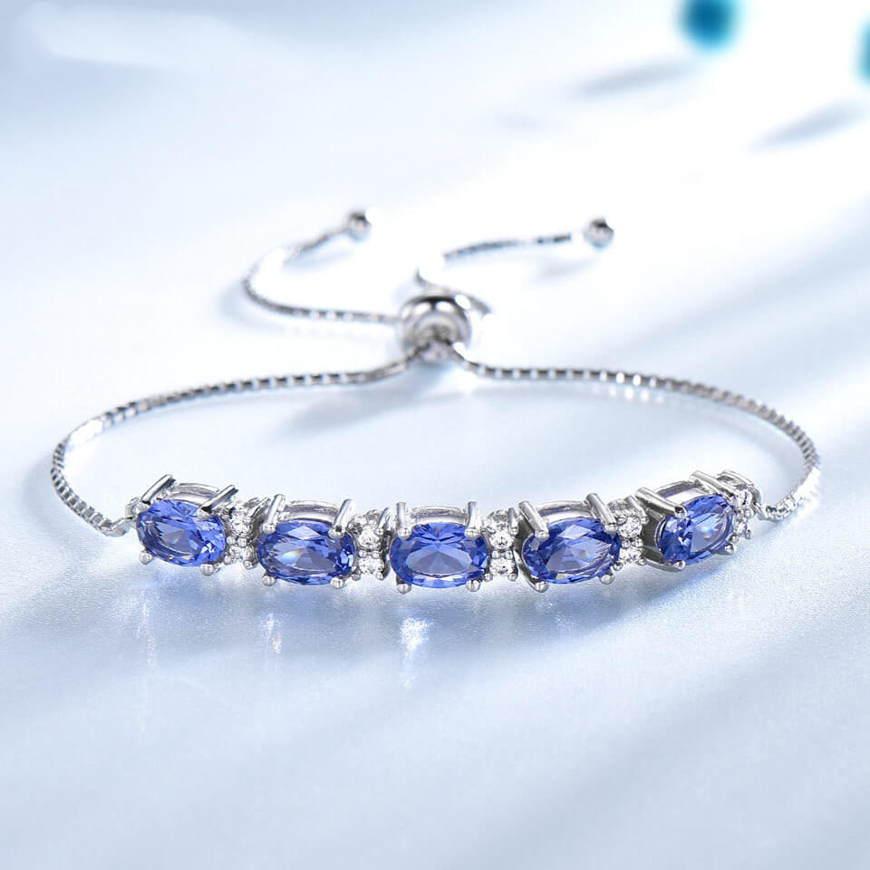 Women’s Gemstone Bracelet | Blue Topaz Adjustable Bracelet