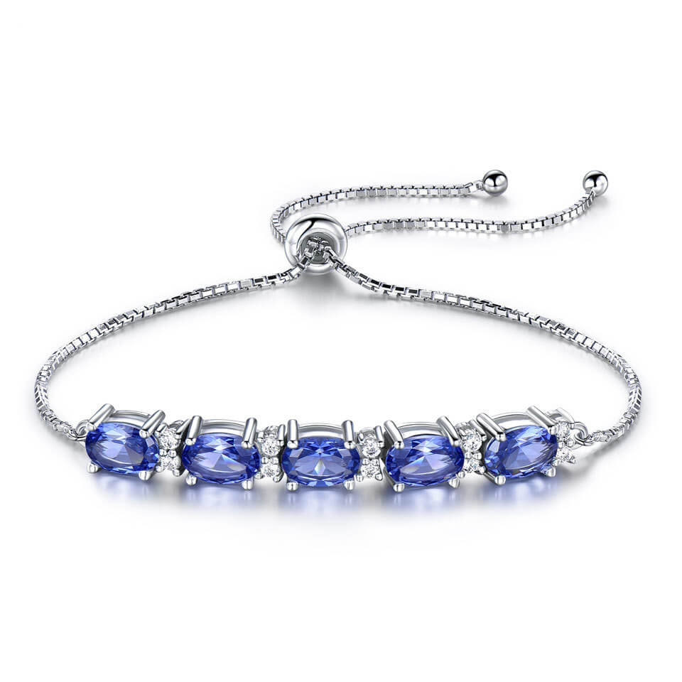 Women’s Gemstone Bracelet | Blue Topaz Adjustable Bracelet
