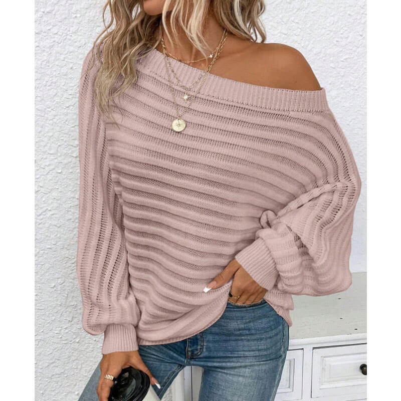 Women's Off Shoulder Sweater | Cozy Winter Pullover For Women