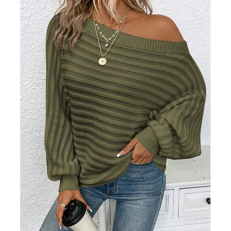 Women's Off Shoulder Sweater | Cozy Winter Pullover For Women