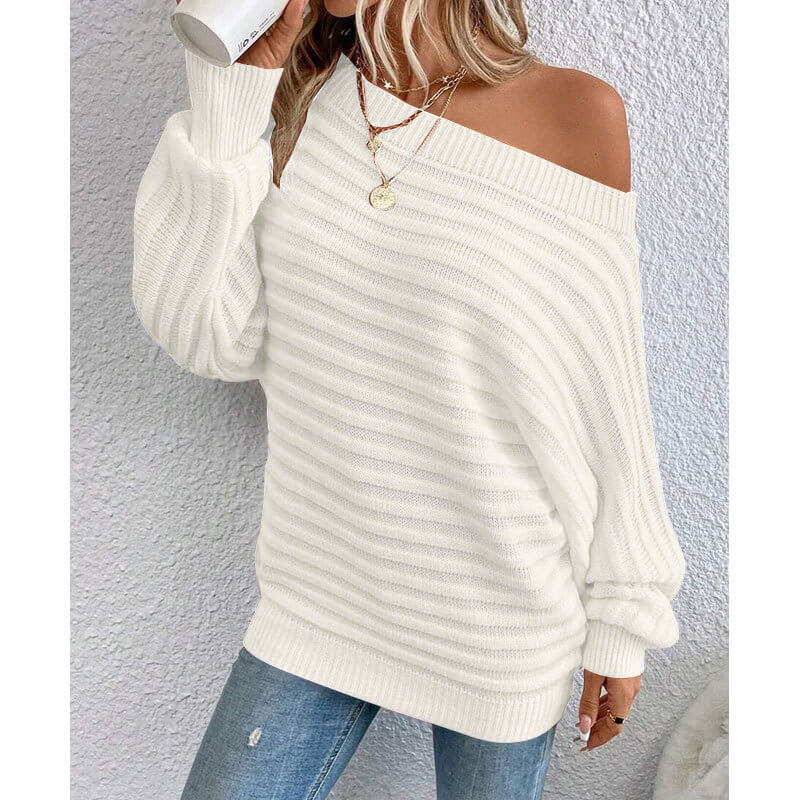 Women's Off Shoulder Sweater | Cozy Winter Pullover For Women
