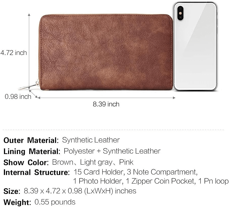 Women’s Wallet With Zip And Wristlet  RFID Wristlet Wallet Women