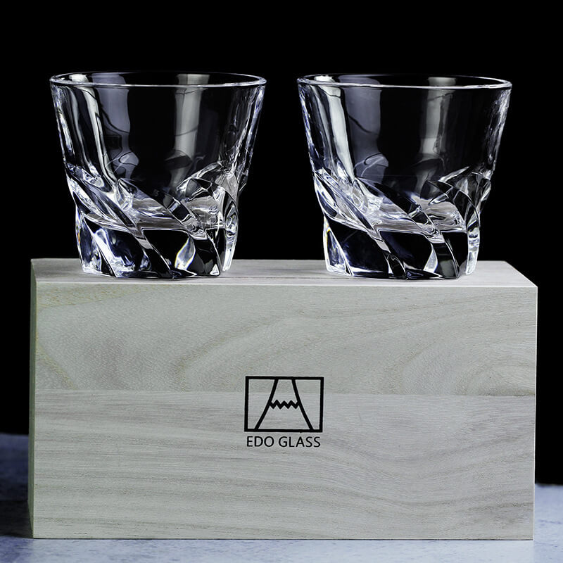 Wooden Box Wine Glass set For Couple | Luxury Wine Glass Gift Box Set