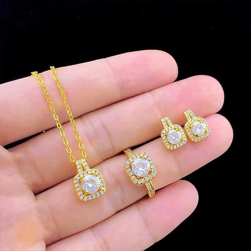  Zircon Pendant With Matching Earrings | Zircon Fashion Jewelry