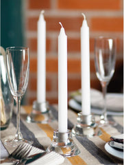 White Taper Candles - Pack of 4, 10 Inch, Unscented, Dinner & Table Candles - Slow Burning, Dripless & Smokeless