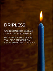 10 Inch Taper Candles Set of 12 - Dripless Taper Candles and Unscented Candlesticks - Perfect as Dinner Candles and Household Candles - Dark Blue Candles