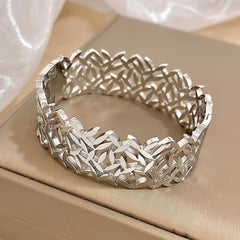 Creative Trend Wide Version Hollow Leaves Couples Openings Bracelet Jewelry