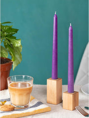 10 Inch Taper Candles Set of 4 - Dripless Taper Candles and Unscented Candlesticks - Perfect as Dinner Candles and Household Candles - Purple Candles