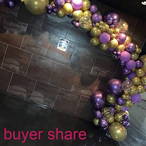 Latex Balloons Purple and Gold ¡§C12Inch Violet Lilac Lavender Metallic Chrome Gold Balloons Assorted for Wedding Baby Shower Birthday Women Girls Party Decorations 50Packs