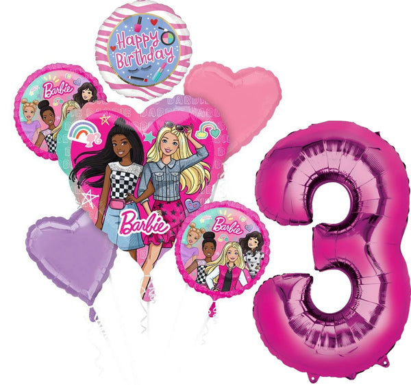 Barbie Sparkle 3Rd Birthday Party Supplies Balloon Bouquet Decorations