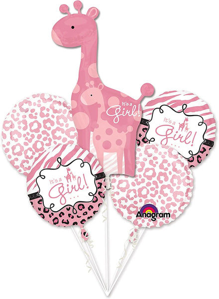 Sweet Safari Girl Balloon Bouquet - Party Supplies