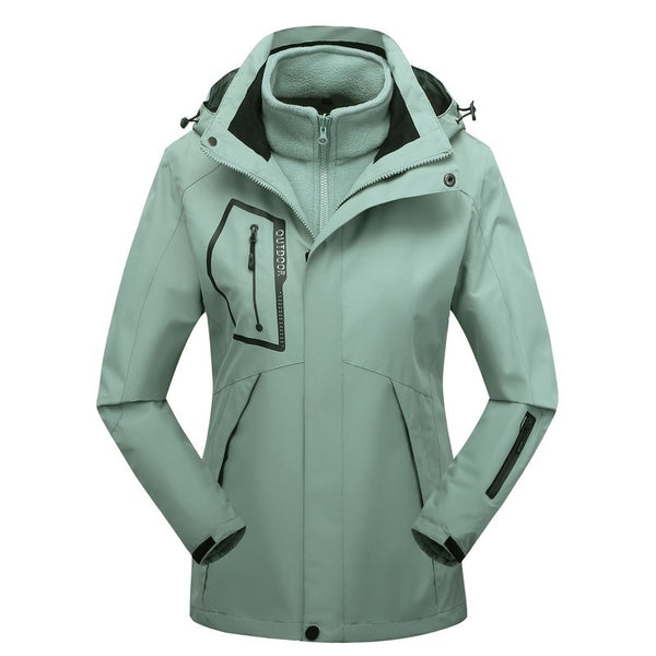 Winter Outdoors Three-in-one Coat Warm-keeping Cotton Clothing Shell Jacket Cotton-padded Coat For Men And Women