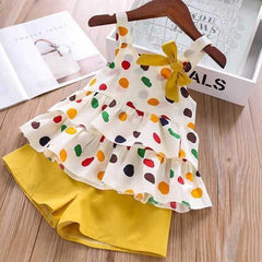 Summer Children Clothes Big Bow T-Shirt Shorts Clothing Set