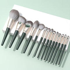 Green Cloud 14 Makeup Brushes Suit