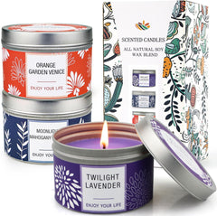 Scented Candle Clearance: 3 Pack Long Lasting Soy Candles for Home, Valentine'S Day Gifts - Lavender, Orange Blossom & Mahogany Aromatherapy