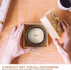 Scented Soy Coconut Shell Candles - Wood Wick Scented Candles Made with Real Coconut Shells (Coconut)