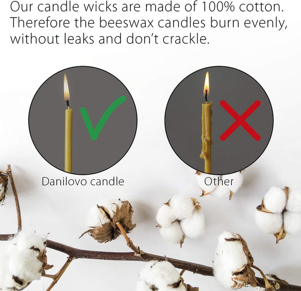 Pure Beeswax Candles - Honey-Scented, Decorative Thin Taper Candles - Ideal for Birthday Decoration or Church Prayers - Drip Free, Tall & Smokeless Pack of 200 Pcs, 6.3 X 0.2 Inch