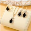 3pcs/set Women Y2K Chinese Style Bohemian Necklace Earrings & Ring Set, K Plated Minimalist