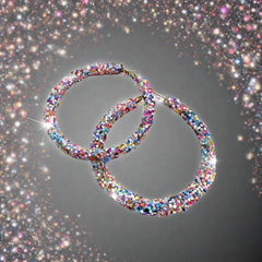 Sequins Decor Hoop Earrings