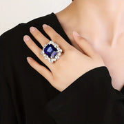 Large Crystal Finger Ring