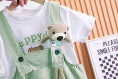 Summer Children Cotton T-shirt Suspender Suit