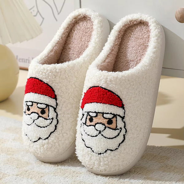 Christmas Slippers Reindeer Slippers For Women And Men Holiday Halloween Slippers Indoor Bedroom Fluffy Warm Fleece Slippers Winter Soft Cozy Home Non-Slip Soft Plush Slip-on Wool Lined House Shoes