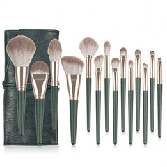 14 Green Cloud Makeup Brushes Suit Super Soft