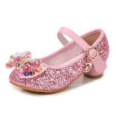 Girls High Heel Shoes Princess Crystal Shoes Middle And Big Children