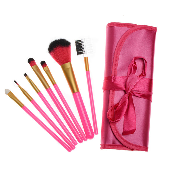 Multifunctional Portable 7 Ribbon Makeup Brushes Suit