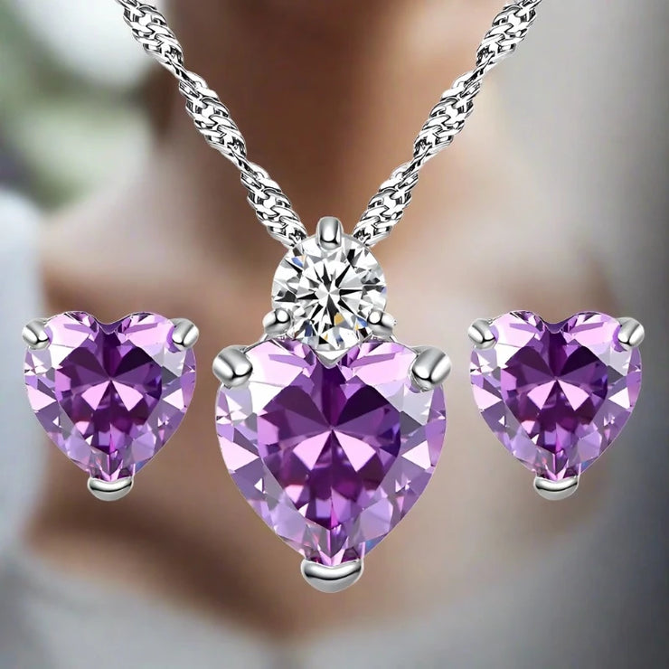 2-Piece Sparkling Cubic Zirconia Jewelry Set