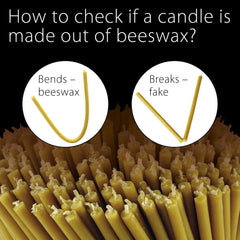 Pure Beeswax Candles - Honey-Scented, Decorative Thin Taper Candles - Ideal for Birthday Decoration or Church Prayers - Drip Free, Tall & Smokeless Pack of 200 Pcs, 6.3 X 0.2 Inch