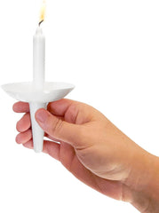 Plastic Holder Candle Drip Protectors with 4.25" X 1/2" Candles - Easy to Hold White Plastic Candle Holders - Ideal for Candlelight, Memorial, & Congregational Services - Set of 100