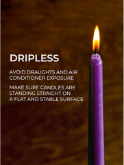 10 Inch Taper Candles Set of 4 - Dripless Taper Candles and Unscented Candlesticks - Perfect as Dinner Candles and Household Candles - Purple Candles