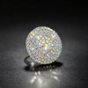 Exaggerated Large Round AB Color Rhinestone Ring