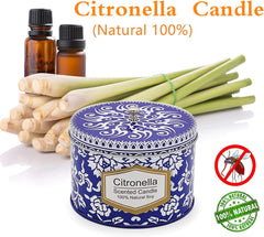 Outdoor Citronella Candles 8.5Oz Soy Wax Candles for Home Mother'S Day Gift