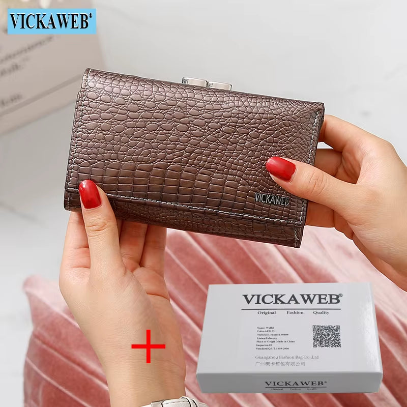 Women Wallet Small Short Genuine Leather Wallet Female Alligator Hasp Coin Purse Women Purses Mini Womens Wallets and Purses