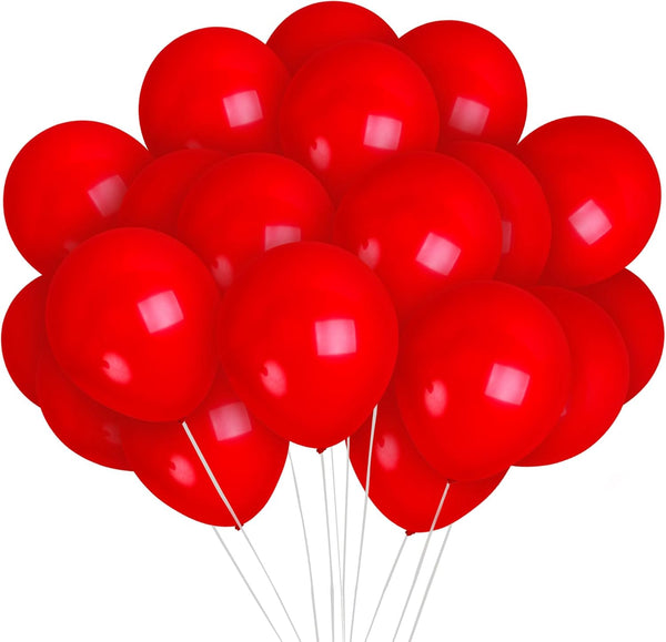 Matte Red Balloons - Dark Red Balloons - Ruby Red Balloons - Cherry Red Latex Balloons - Crimson Latex Balloons 12 Inch - Globos Rojos - Bulk Red Balloons 72 Pack