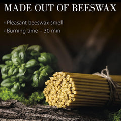 Pure Beeswax Candles - Honey-Scented, Decorative Thin Taper Candles - Ideal for Birthday Decoration or Church Prayers - Drip Free, Tall & Smokeless Pack of 200 Pcs, 6.3 X 0.2 Inch