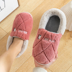 Bear Slippers Winter Home Shoes Warm Plush Shoes