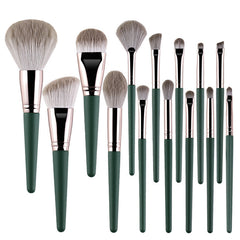 14 Green Cloud Makeup Brushes Suit Super Soft