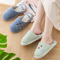 Linen Slippers House Shoes Couple Slippers Bedroom