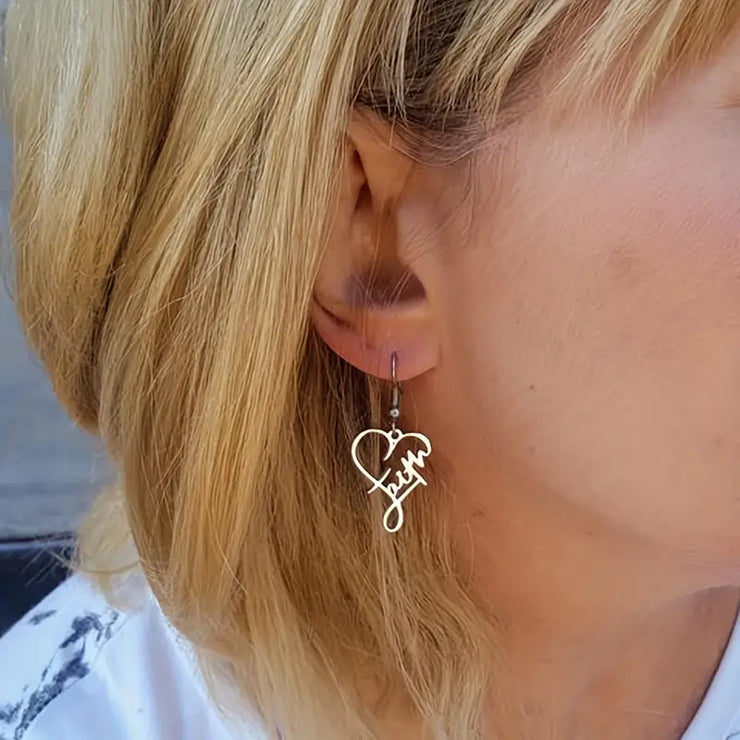 Cross & Heart Earrings