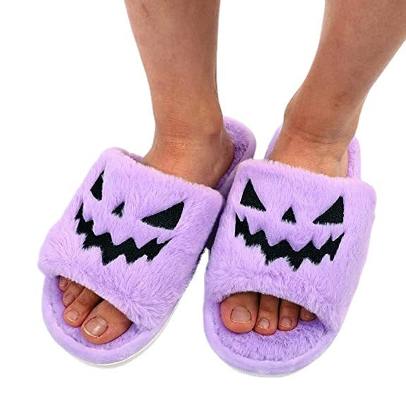 Halloween Women's Soft And Comfortable Plush Slippers Cosplay Shoes Furry Plush Slippers Kawaii Cute Shoes Home Slippers Halloween Dress Up Shoes