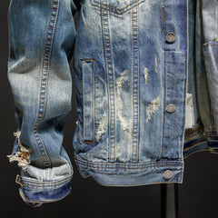 Washed Denim Jacket Tops Outerwear