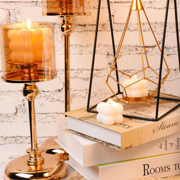 3 Pieces Bubble Candles Bendy Candles Bubble Candles Cute Candle Funky Candle Candles Aesthetic Shaped Candle Handmade Decorative Candle for Bedroom Bathroom Wedding (Cube Candles)