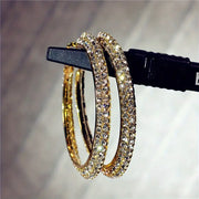 Gold Sparkling Zircon Hoops