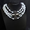Retro Multi-Layer Faux Pearl Collar Multi-Layer Faux Pearl Beaded Women Necklace