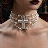 Retro Multi-Layer Faux Pearl Collar Multi-Layer Faux Pearl Beaded Women Necklace