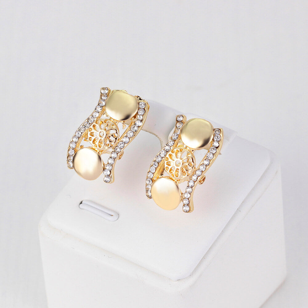 Exaggerated Wedding Necklace Set | Gold Plated Bridal Set